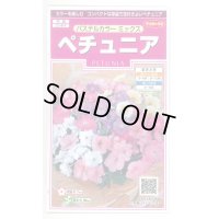 送料無料　花の種　ペチュニア　パステルカラーミックス　約50粒　(株)サカタのタネ　実咲350（026163）