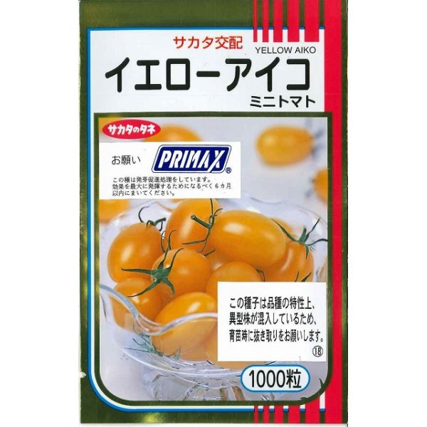 画像1: 送料無料　[トマト/ミニトマト]　イエローアイコ　1000粒　(株)サカタのタネ (1)